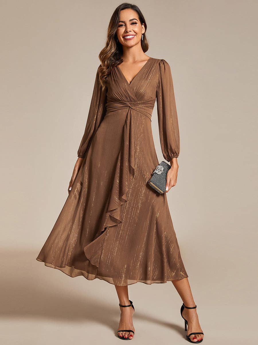 brown wedding guest dress with sleeves Product Description Features IROINNID Long Dress for Women